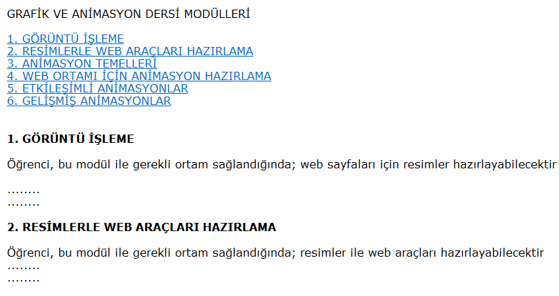 sayfa içi link