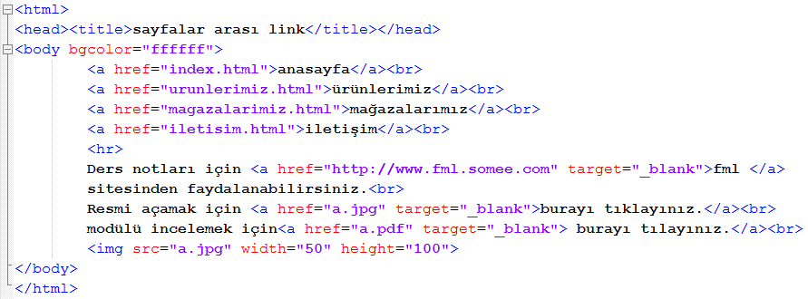 sayfalar arası link